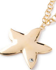 Collana lunga a catena con pendente a stella marina con pietra in vetro bianca - Mya Accessories