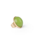 Anello a fascia regolabile con pietra circolare in resina verde - Mya Accessories