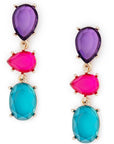Orecchini in metallo pendenti in resina trasparente tono fucsia - Mya Accessories