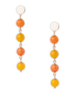 Orecchini pendenti in ottone lunghi con pietre dure multi arancio - Mya Accessories