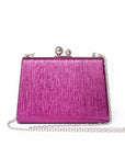 Borsa clutch tessuto increspato fucsia - Mya Accessories