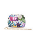 Borsa clutch con stampa floreale su fondo bianco - Mya Accessories
