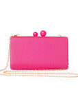 Borsa clutch clic clac tessuto fucsia fluorescente - Mya Accessories