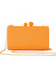 Borsa clutch clic clac tessuto arancio fluorescente - Mya Accessories