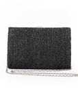 Borsa clutch nera con chiusura in metallo argento - Mya Accessories