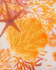 Pareo in cotone indiano con stampa marina sui toni dell'arancio - Mya Accessories