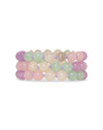 Bracciale elastico a tre fili con sfere in acrilico tono lilla - Mya Accessories
