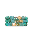 Bracciale elastico a tre linee in acrilico tono verde - Mya Accessories