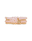 Bracciale elastico multilinee con pietre in vetro rosa - Mya Accessories