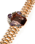 Bracciale a maglia con inserto pietra in acrilico ambra - Mya Accessories