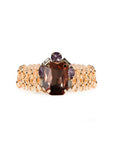 Bracciale a maglia con inserto pietra in acrilico ambra - Mya Accessories