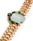 Bracciale a maglia con inserto pietra in acrilico celeste - Mya Accessories