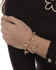 Bracciale a catena in metallo con fiore stilizzato - Mya Accessories