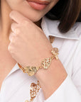 Bracciale a catena con cuori martellati - Mya Accessories