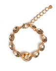 Bracciale in metallo a sfere concave con pietre crystal - Mya Accessories