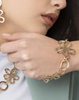 Bracciale a catena con fiori in metallo - Mya Accessories