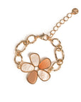 Bracciale a catena con fiore in acrilico bianco e beige - Mya Accessories