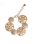 Bracciale con inserti circolari traforati in metallo graffiato - Mya Accessories