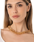 Collana girocollo a maglia circolare rigata, intrecciata - Mya Accessories