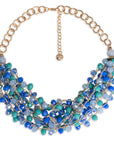 Collana girocollo a catena con micro cristalli tono blu - Mya Accessories