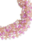 Collana girocollo a catena con micro cristalli tono rosa - Mya Accessories
