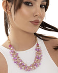 Collana girocollo a catena con micro cristalli tono rosa - Mya Accessories