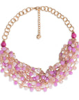 Collana girocollo a catena con micro cristalli tono rosa - Mya Accessories