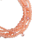 Collana multi filo con sfere in acrilico e vetro tono pesca - Mya Accessories