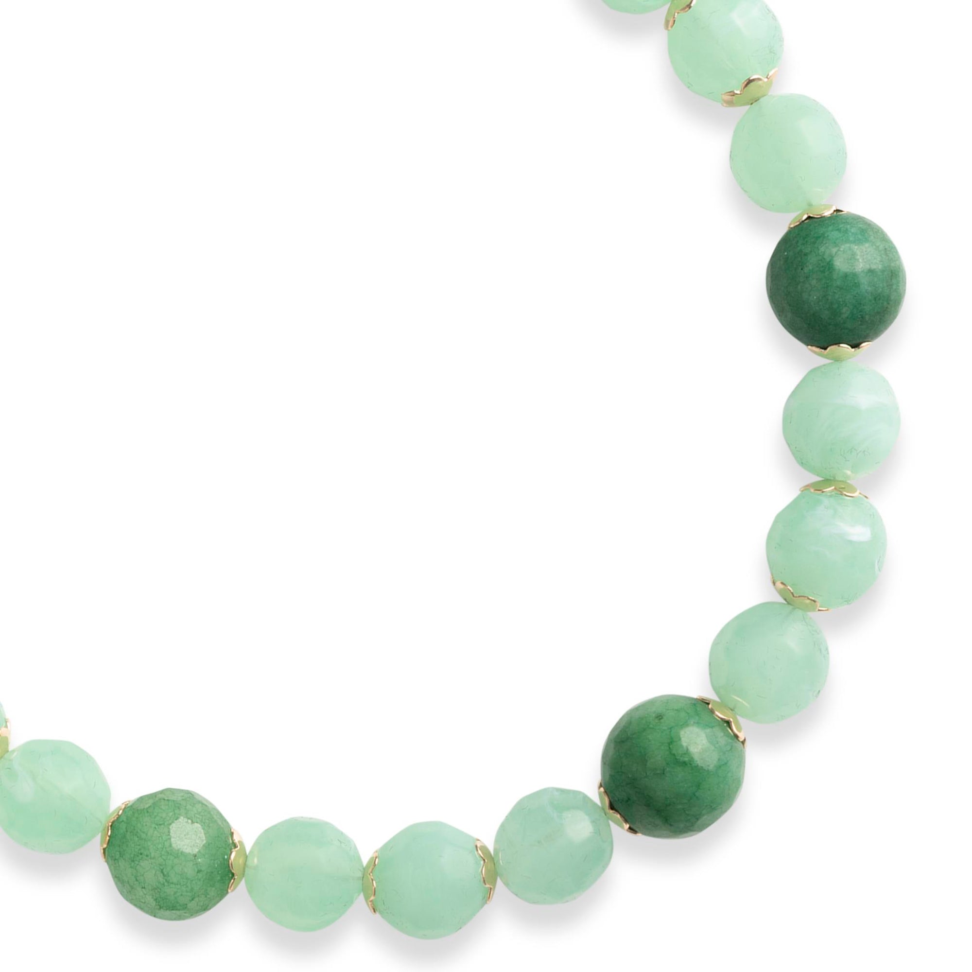 Collana girocollo con sfere ina crilico e pietre dure tono verde - Mya Accessories