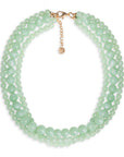 Collana a tre linee con pietre in acrilico trasparente verdi - Mya Accessories