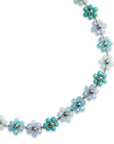 Collana girocollo con fiorellini in micro cristalli azzurri - Mya Accessories