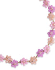 Collana girocollo con fiorellini in micro cristalli rosa - Mya Accessories