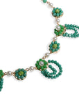 Collana girocollo in ottone con micro cristalli a fiori verdi - Mya Accessories