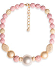 Collana girocollo con sfere rosa antichizzate - Mya Accessories