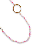 Collana lunga in acciaio con micro cristalli rosa - Mya Accessories