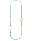Collana lunga in acciaio con micro cristalli turchese - Mya Accessories