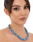Collana girocollo a torciglione con micro cristalli blu - Mya Accessories