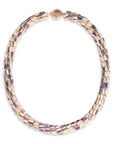 Collana girocollo a torciglione con micro cristalli rosa e sfumature viola - Mya Accessories