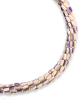 Collana girocollo a torciglione con micro cristalli rosa e sfumature viola - Mya Accessories