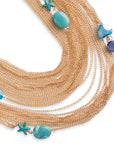 Collana multi catene con inserti marini in acrilico blu - Mya Accessories