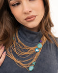 Collana multi catene con inserti marini in acrilico blu - Mya Accessories