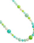Collana lunga con sfere in acrilico ed in vetro tono verde - Mya Accessories