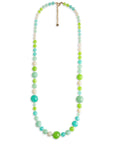 Collana lunga con sfere in acrilico ed in vetro tono verde - Mya Accessories