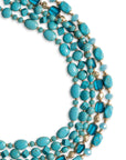 Collana multi filo con pietre in vetro tono turchese - Mya Accessories