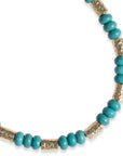 Collana girocollo con rondelle in metallo e pietre turchese - Mya Accessories