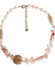 Collana girocollo con pietre dure ed in vetro tono rosa - Mya Accessories
