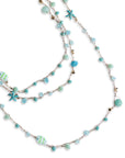 Collana lunga multi filo in cotone con terilene in vetro tono turchese - Mya Accessories