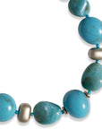 Collana girocollo con pietre irregolari in acrilico azzurro - Mya Accessories