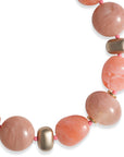 Collana girocollo con pietre irregolari in acrilico rosa - Mya Accessories