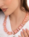 Collana girocollo in acrilico tono rosa - Mya Accessories